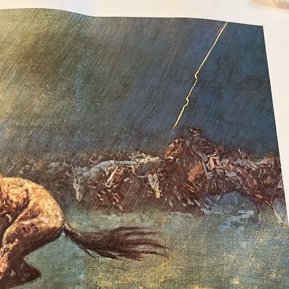 Vintage “Stampeded By Lightning” Frederic Remington Print - Picture 11 of 15